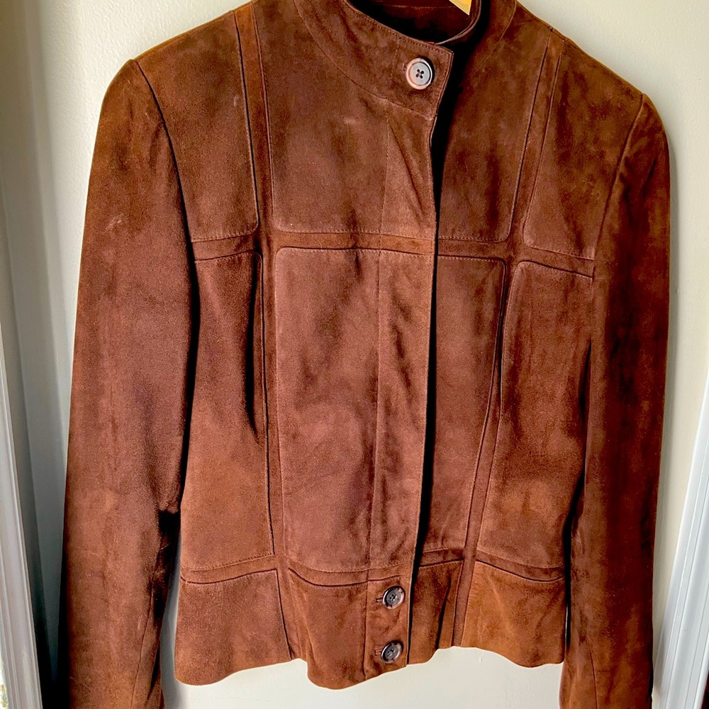 Women's Brown Genuine Suede Jacket & Skirt all lined, note it comes with a skirt